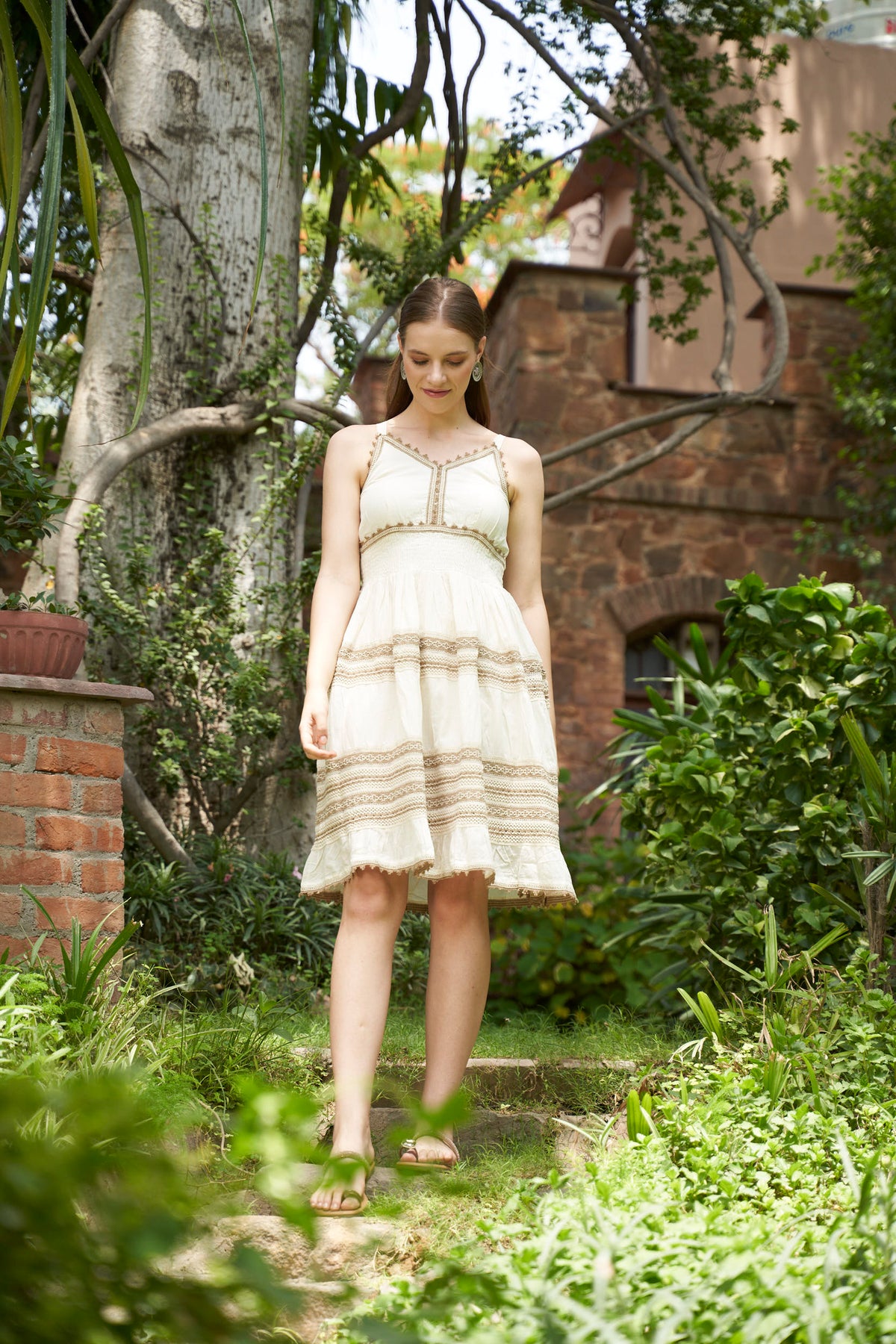 Cotton Floral Frock Dress – Frangipani Edition