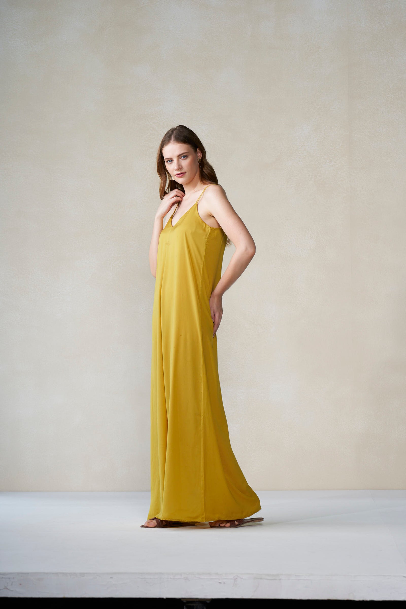 Handmade Slip Dress in Yellow – Amber Marigold Edition