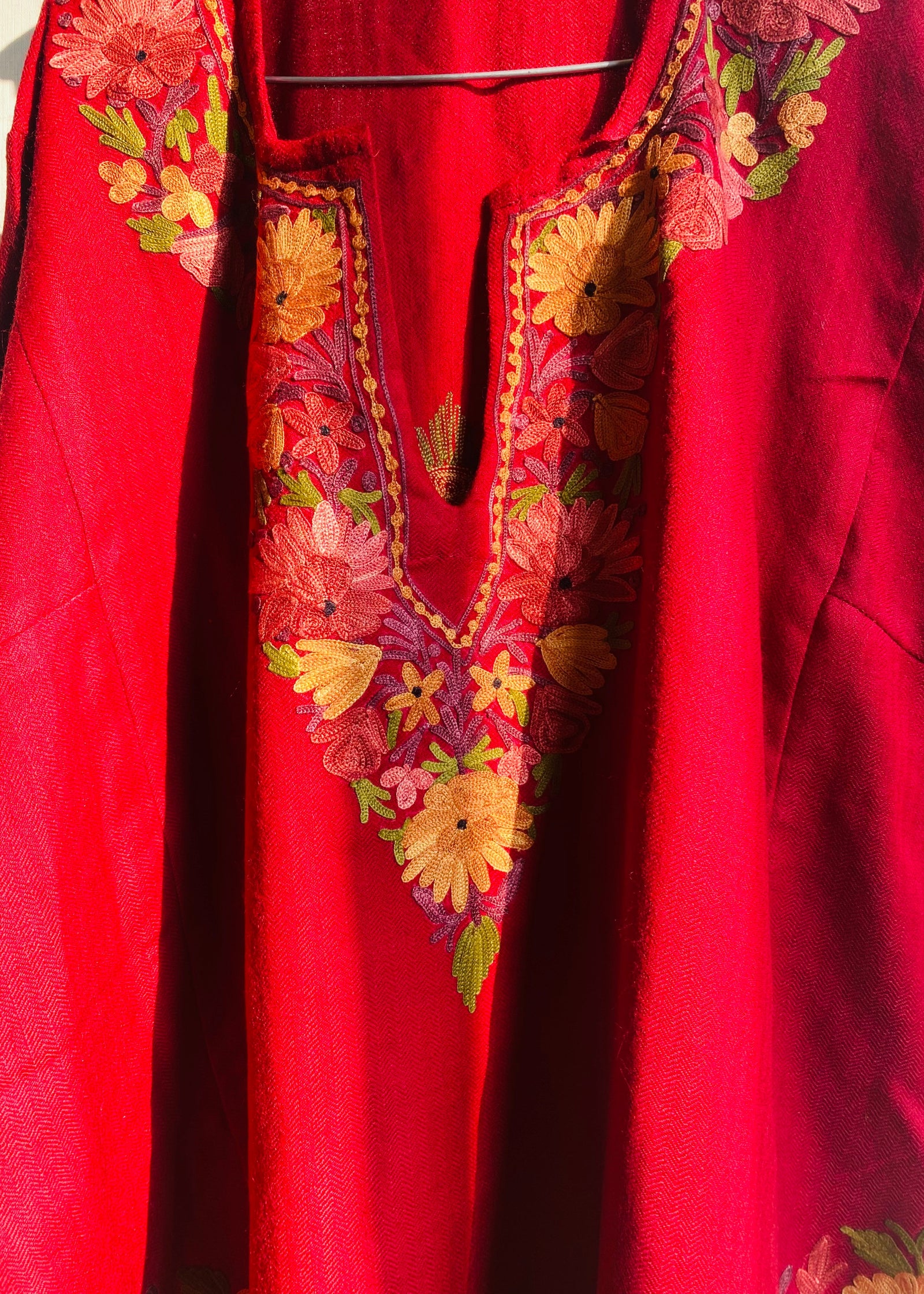 Pomegranate Winter Phiran – Hand-Embroidered in Kashmir