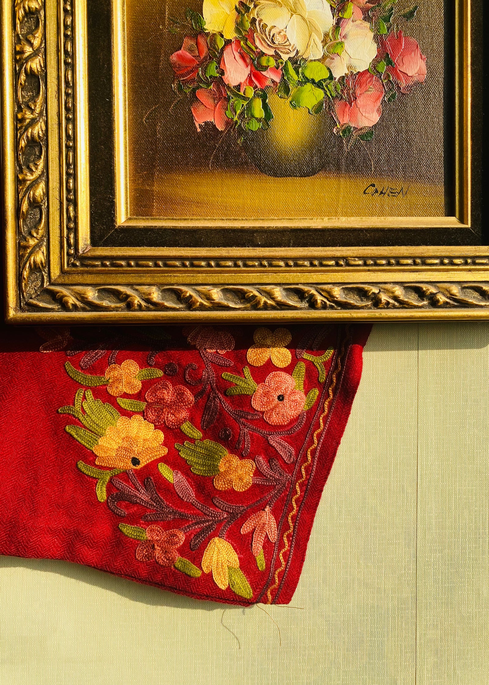 Pomegranate Winter Phiran – Hand-Embroidered in Kashmir